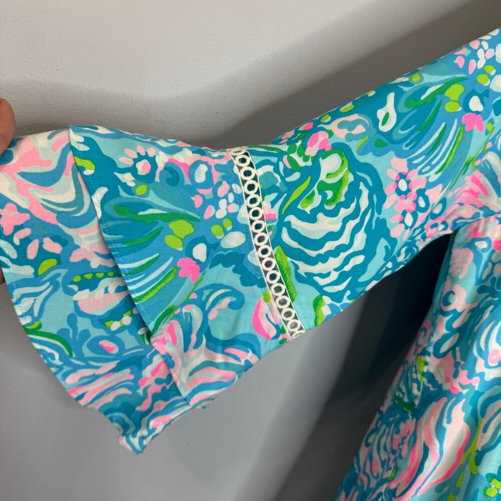 Lilly Pulitzer Azita Tunic Dress in Blue Ibiza Aqua La Vista Beach Vacation Sz S - Picture 6 of 12